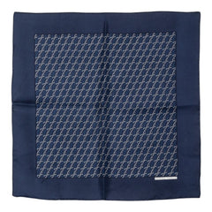 エルメス カレ42 シェーヌダンクル Chaine d'Ancre 総柄 スカーフ ネイビー シルク レディース HERMES 中古