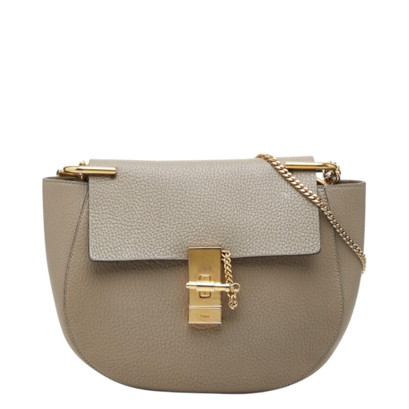 クロエ ドリュー スモール チェーン ショルダーバッグ グレー レザー レディース Chloe 中古