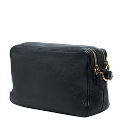 プラダ ロゴ 斜め掛け ショルダーバッグ ブラック レザー レディース PRADA 中古