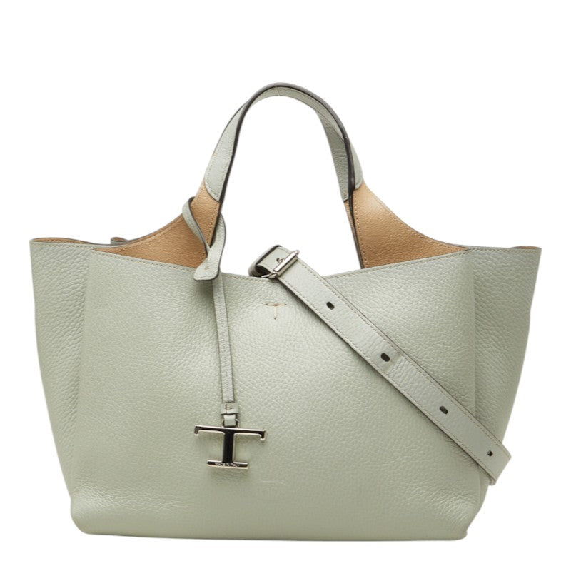 トッズ ハンドバッグ 2WAY ショルダーバッグ ライトグリーン レザー レディース TOD’S 中古