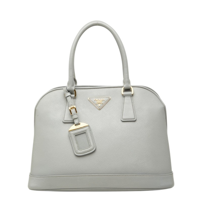 プラダ 三角ロゴプレート ハンドバッグ BN2567 ブルーグレー系 レザー レディース PRADA 中古