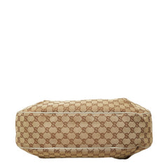グッチ GGキャンバス シェリーライン ショルダーバッグ 233604 ベージュ ホワイト キャンバス レザー レディース GUCCI 中古