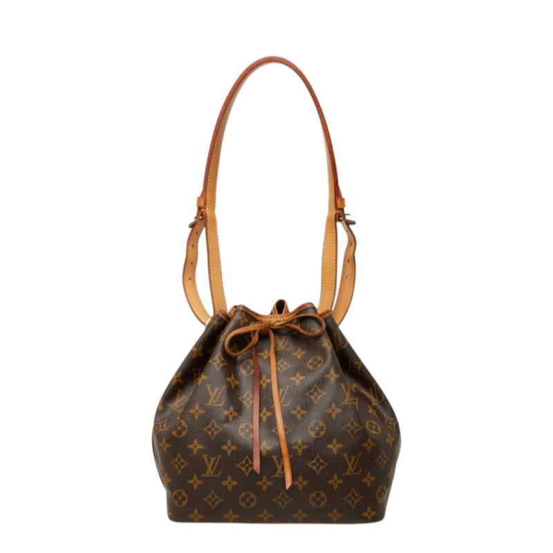 ルイ ヴィトン モノグラム プチノエ ショルダーバッグ M42226 ブラウン PVC レザー レディース LOUIS VUITTON 中古