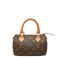 ルイ ヴィトン モノグラム ミニ スピーディ ハンドバッグ M41534 ブラウン PVC レザー レディース LOUIS VUITTON 中古