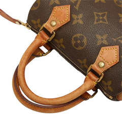 ルイ ヴィトン モノグラム ミニ スピーディ ハンドバッグ M41534 ブラウン PVC レザー レディース LOUIS VUITTON 中古