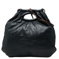 マルニ ハンドバッグ ショルダーバッグ 2way ドローストリング ブラック レザー レディース MARNI 中古