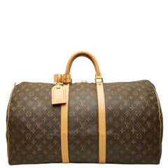ルイ ヴィトン モノグラム キーポル55 ボストンバッグ トラベルバッグ M41424 ブラウン PVC レザー レディース LOUIS VUITTON 中古