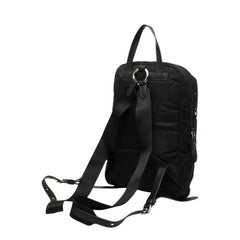プラダ 三角ロゴプレート キルティング ミニリュック バックパック 1BZ017 ブラック ナイロン レザー レディース PRADA 中古