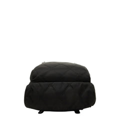 プラダ 三角ロゴプレート キルティング ミニリュック バックパック 1BZ017 ブラック ナイロン レザー レディース PRADA 中古