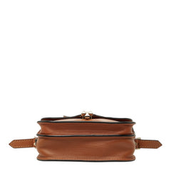 ヴァレンティノ ガラヴァーニ ロックスタッズ 斜め掛け ショルダーバッグ キャメル レザー レディース VALENTINO 中古