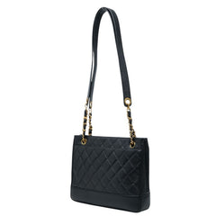 シャネル マトラッセ チェーン トートバッグ ショルダーバッグ ブラック キャビアスキン レディース CHANEL 中古