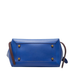 セリーヌ ベルトバック ミニ ハンドバッグ ショルダーバッグ 2WAY ブルー ブラック レザー レディース CELINE 中古