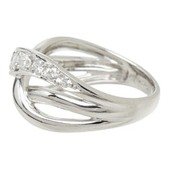 ダイヤモンド Pt900 プラチナ ダイヤ0.52ct ナガホリジュエリー クロスデザイン リング 指輪 レディース 14.5号 中古