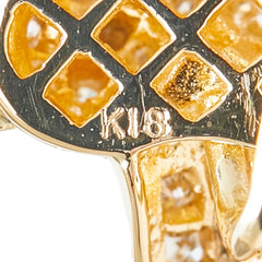 K18YG イエローゴールド ダイヤモンド ダイヤ バードモチーフ 鳥 小鳥 野鳥 ブローチ レディース 中古