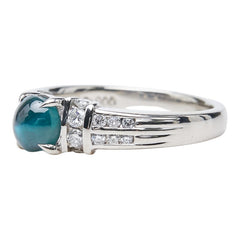 Pt900 プラチナ アレキサンドライトキャッツアイ ダイヤモンド アレキサンドライトキャッツアイ1.225ct ダイヤ0.32ct リング 指輪 レディース 11.5号 中古