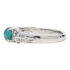 Pt900 プラチナ アレキサンドライトキャッツアイ ダイヤモンド アレキサンドライトキャッツアイ1.225ct ダイヤ0.32ct リング 指輪 レディース 11.5号 中古