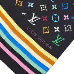 ルイ ヴィトン モノグラム バンドー 横幅スカーフ ナロースカーフ M71992 マルチカラー ブラック レディース LOUIS VUITTON 中古
