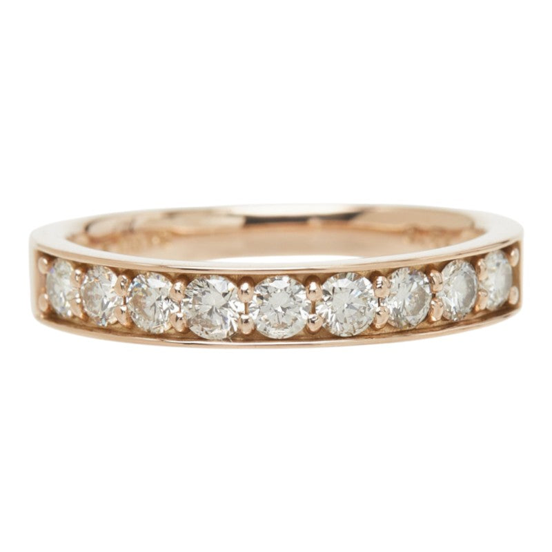 ダイヤモンド K18PG ピンクゴールド ダイヤ0.54ct ハーフエタニティリング リング 指輪 レディース 12.5号 中古