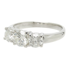 ダイヤモンド Pt850 プラチナ ダイヤ1.50ct スリーストーンリング 3連リング リング 指輪 レディース 11号 中古