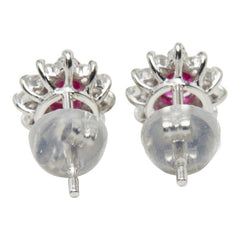Pt900 プラチナ Pt850 プラチナ ルビー/ダイヤモンド ルビー0.45ct ダイヤ0.30ct ペアーシェイプ 雫 しずく型モチーフ ピアス レディース 中古