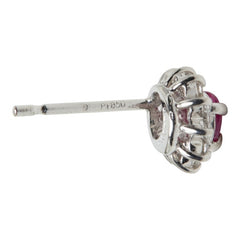 Pt900 プラチナ Pt850 プラチナ ルビー/ダイヤモンド ルビー0.45ct ダイヤ0.30ct ペアーシェイプ 雫 しずく型モチーフ ピアス レディース 中古