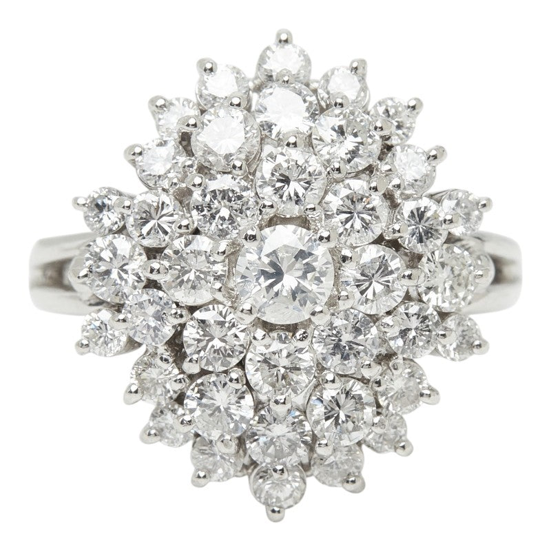ダイヤモンド Pt900 プラチナ ダイヤ2.02ct フラワーモチーフ リング 指輪 レディース 11.5号 中古