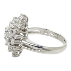 ダイヤモンド Pt900 プラチナ ダイヤ2.02ct フラワーモチーフ リング 指輪 レディース 11.5号 中古