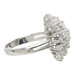 ダイヤモンド Pt900 プラチナ ダイヤ2.02ct フラワーモチーフ リング 指輪 レディース 11.5号 中古