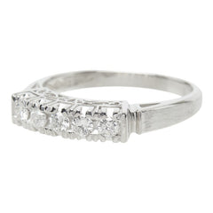 ダイヤモンド Pt900 プラチナ ダイヤ0.32ct 一文字リング リング 指輪 レディース 14号 中古