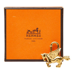エルメス ペガサスモチーフ カデナ 南京錠 ゴールド メッキ レディース HERMES 中古