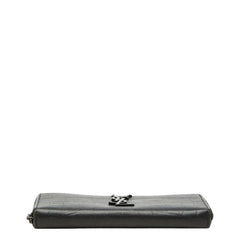 サンローラン YSLロゴ 形押し カサンドラ ロゴラウンドジップ 長財布 617415 ブラック レザー レディース SAINT LAURENT 中古
