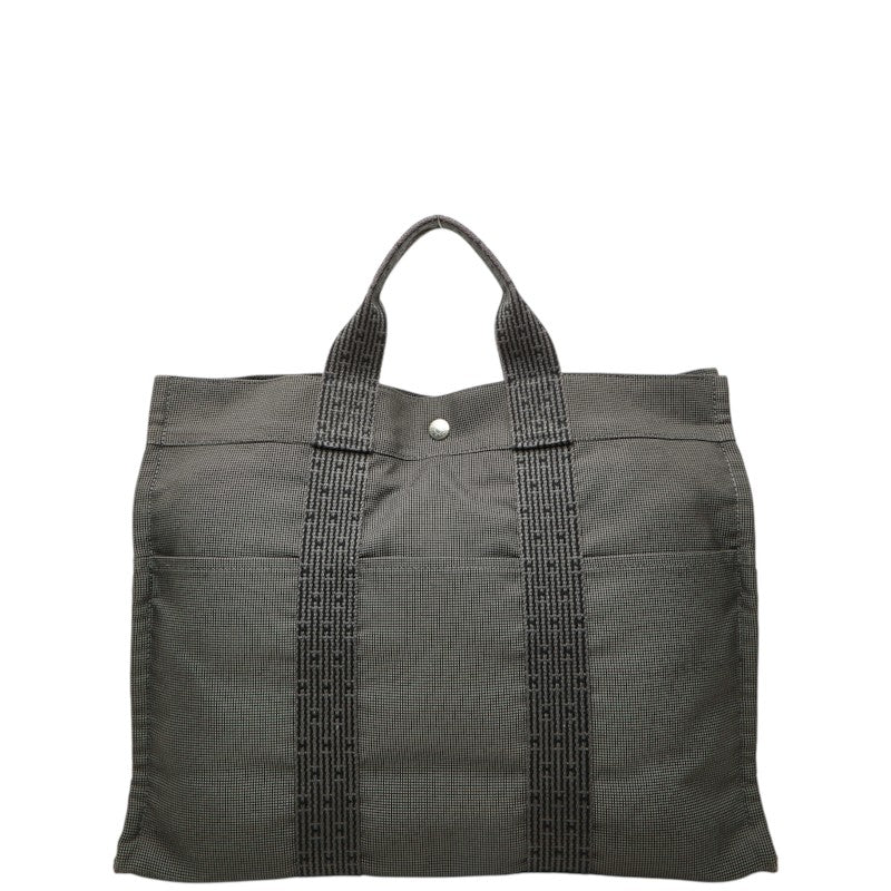エルメス エールライントートMM トートバッグ ハンドバッグ グレー キャンバス レディース HERMES 中古