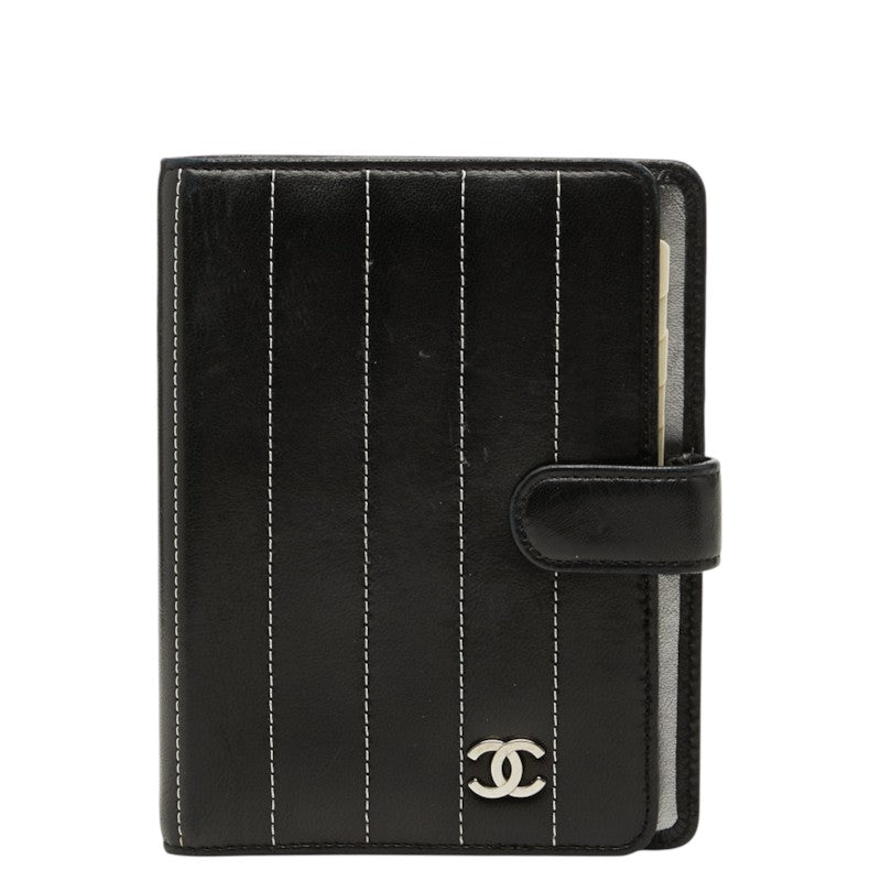 シャネル マドモアゼル アジェンダ ココマーク 手帳カバー ブラック レザー レディース CHANEL 中古