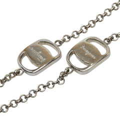 サルヴァトーレフェラガモ ヴァラ プレート モチーフ チェーン ネックレス ペンダント シルバー メタル レディース Salvatore Ferragamo 中古