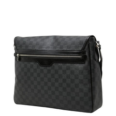 ルイ ヴィトン ダミエグラフィット ダニエルGM 斜め掛け ショルダーバッグ N58033 ブラック PVC レザー メンズ LOUIS VUITTON 中古