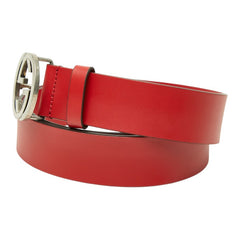 グッチ インターロッキングG ベルト サイズ:95/38 546389 レッド レザー メンズ GUCCI 中古