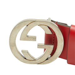 グッチ インターロッキングG ベルト サイズ:95/38 546389 レッド レザー メンズ GUCCI 中古