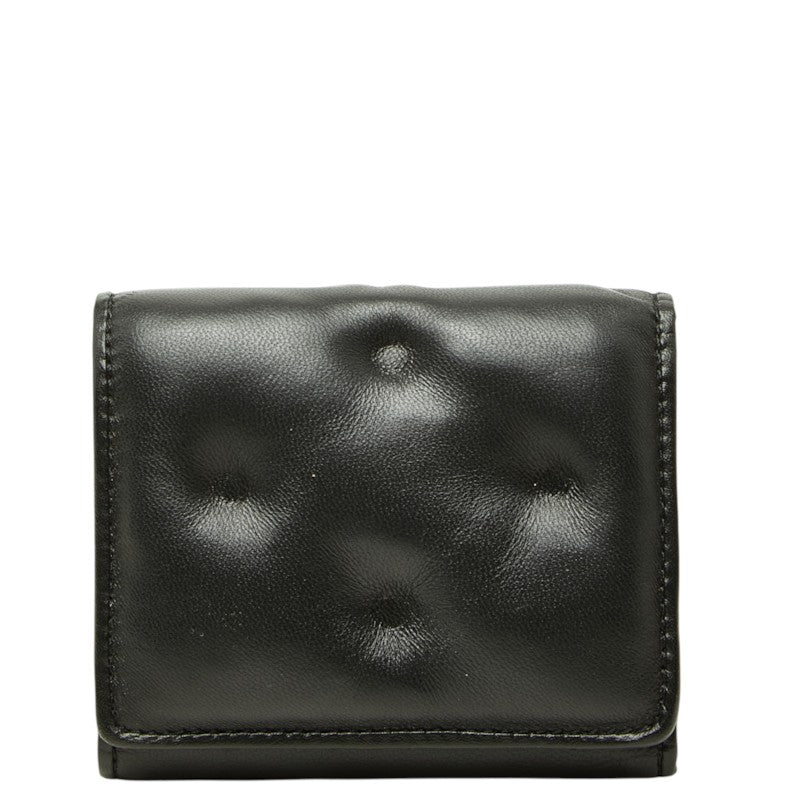 マルタンマルジェラ メゾンマルジェラ グラムスラム 三つ折り財布 ブラック レザー レディース MARTIN MARGIELA 中古
