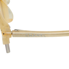 シャネル ハーフリム メガネ 3004 C.514 ベージュ系 プラスチック レディース CHANEL 中古