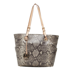 マイケルコース パイソン柄 トートバッグ ショルダーバッグ ベージュ系 レザー レディース Michael Kors 中古