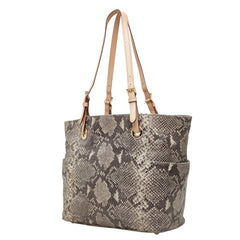 マイケルコース パイソン柄 トートバッグ ショルダーバッグ ベージュ系 レザー レディース Michael Kors 中古