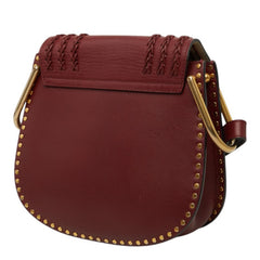クロエ ハドソン ウィップステッチ 斜め掛け ショルダーバッグ ワインレッド レザー レディース Chloe 中古