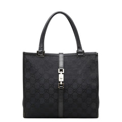グッチ GGキャンバス ジャッキー ハンドバッグ トートバッグ 002 1065 ブラック キャンバス レザー レディース GUCCI 中古