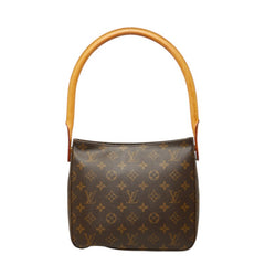 ルイ ヴィトン モノグラム ルーピングMM ショルダーバッグ ハンドバッグ M51146 ブラウン PVC レザー レディース LOUIS VUITTON 中古
