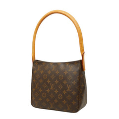 ルイ ヴィトン モノグラム ルーピングMM ショルダーバッグ ハンドバッグ M51146 ブラウン PVC レザー レディース LOUIS VUITTON 中古