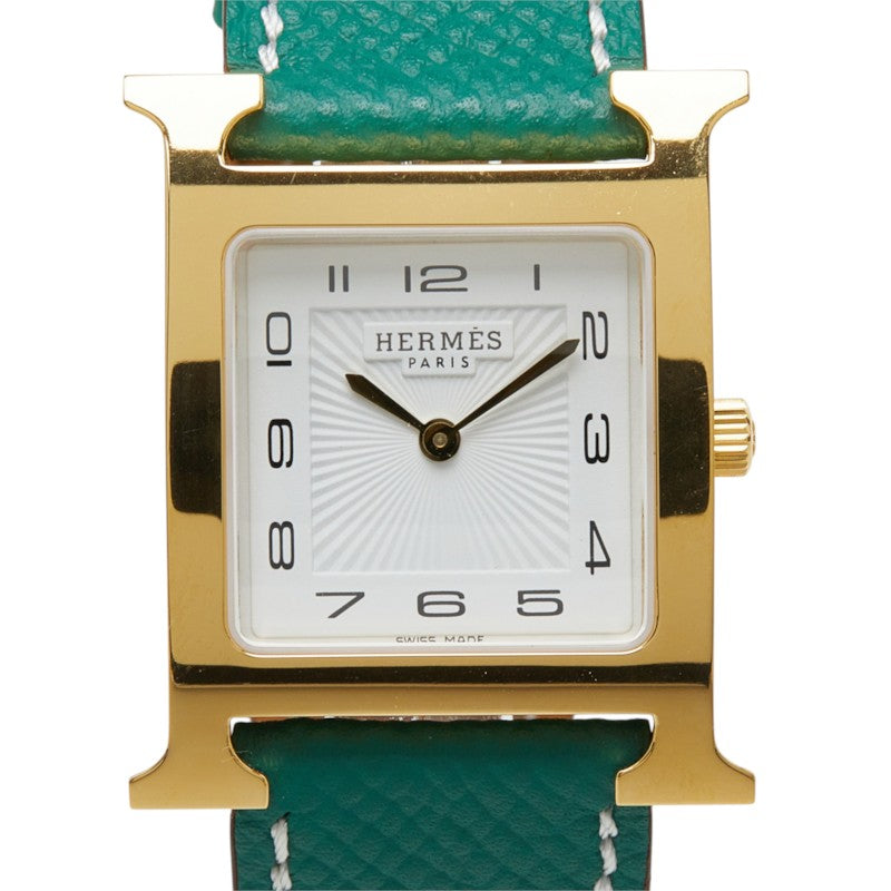 エルメス Hウォッチ 腕時計 HH1.510 クオーツ ホワイト文字盤 ステンレススチール トリヨンモーリス レディース HERMES 中古