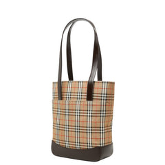 バーバリー ノバチェック シャドーホース ショルダーバッグ ベージュ ブラウン キャンバス レザー レディース BURBERRY 中古