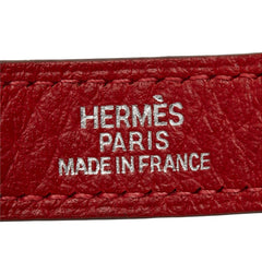 エルメス グローブホルダー 手袋ホルダー バッグチャーム □G刻印 レッド シルバー レザー レディース HERMES 中古