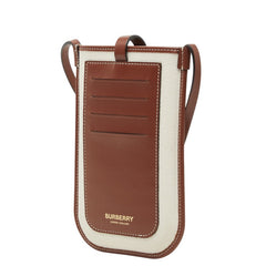 バーバリー バーバリーロンドンイングランド ロゴ ショルダーバッグ ベージュ ブラウン キャンバス レザー レディース BURBERRY 中古