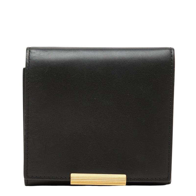 ボッテガヴェネタ ヴィンテージ 三つ折り財布 ブラック レザー レディース BOTTEGAVENETA 中古